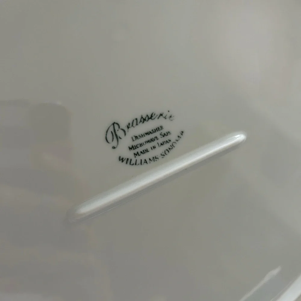 Williams Sonoma Brassier White and Blue Platter